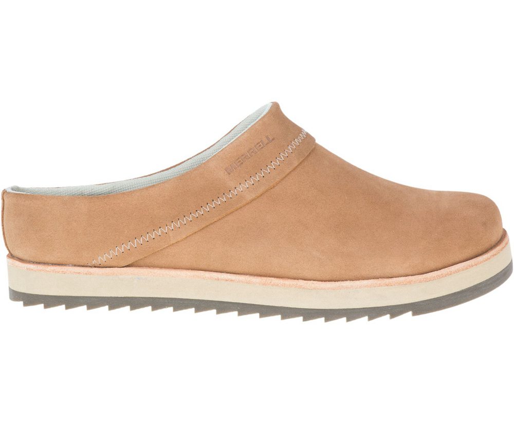 Merrell Slip Ons Damskie Khaki - Juno Clog Suede - 850197-QOZ